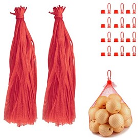 EBOCACB 100pcs Seafood Boiling Bags, Plastic Reusable Mesh Produce Bags, Crawfish Bags Boiling Bags, Mesh Onion Bags, Fruit and Vegetable Produce Bag