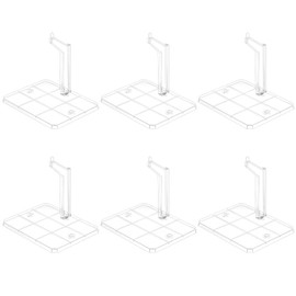 FINGERINSPIRE 6 Sets Action Figures Display Holder for Connecting Clear Action Figure Displays Rectangle Plastic Stands Flexible Action Base Holder for 1/144 HG Gundam Bandai Figure Models