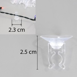 SHATCHI 50Pcs Window Suction Hooks Clips Window Suckers – 23mm Mini Suction Cups with Slot for Christmas Lights, Hanging Holiday Decorations, Rope String Lights