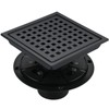 6 Inch Square Shower Drain Kit, Matte Black 304 Stainless