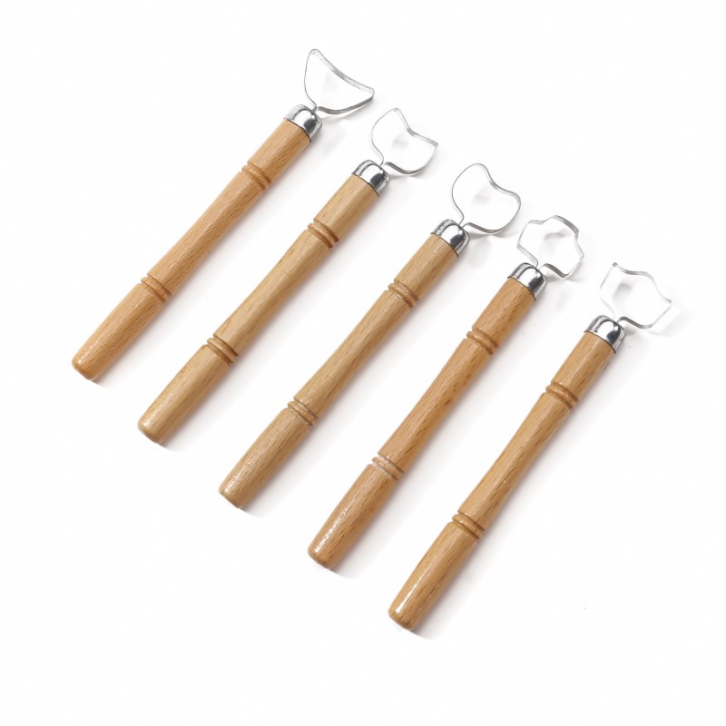 5-Piece Pottery Handle Making Tool Set with Wood Handles