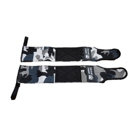 BEAR GRIP - Premium Weight Lifting Wrist Support Wraps, (Sold in pairs) (Camo/Grey/Edge)