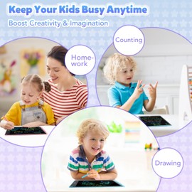 12 Inch LCD Writing Tablet for 3-8 Year Olds - Electronic Drawing Pad and Doodle Board as Educational Birthday Gifts for Girls and Boys (Blue)