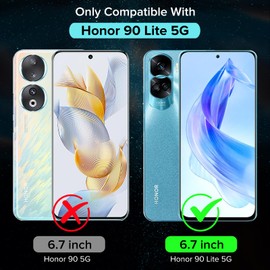 ivoler Klar Silikon Hülle für Honor 90 Lite 5G (Nicht für Honor 90) mit Stoßfest Schutzecken, Dünne Weiche Transparent Schutzhülle Flexible TPU Durchsichtige Handyhülle Kratzfest Case Cover