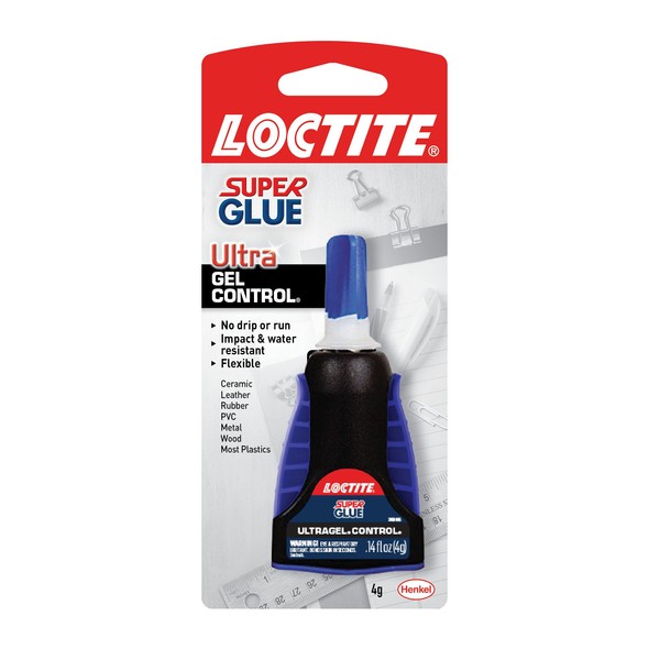 Loctite Super Glue Ultra Gel Control, Clear Superglue for Plastic, Wood, Metal, Crafts, & Repair, Cyanoacrylate Adhesive Instant Glue, Quick Dry - 0.14 fl oz Bottle, Pack of 1
