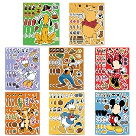 24 Pcs Cute Cartoon DIY Stickers, Mixed & Matched with 8 Designed Characters Sticker for Party Decoration, Gift Idea, Reward, Decor