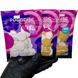 STALEKS White refill pads for pedicure disc PODODISC STALEKS PRO M (50 pc) 100 grit