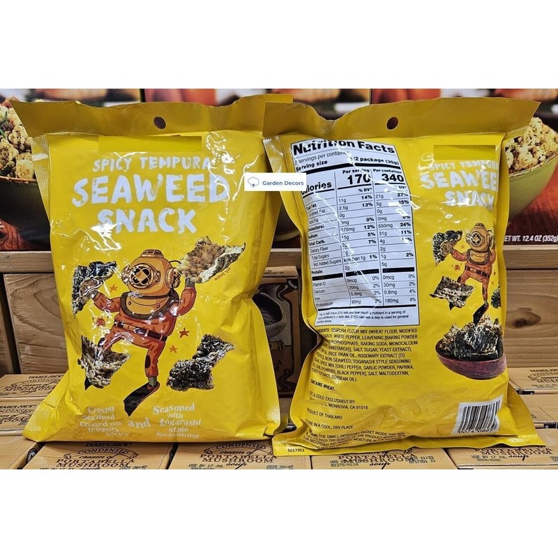 Trader Joe Spicy Tempura Seaweed Snack 2.1oz 60g (Two Bags)