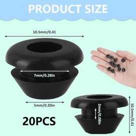 Pack of 20 Rubber Grommet Guides, Pot Carrier Rubbers Suitable for Pot Supports, Compatible with 5 mm Rods from Dometic Smev and Thetford, Rust Rubber Feet, Rubber Grommets, Rubber Feet for Motorhome