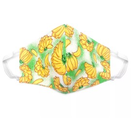 Mia Jewel Shop Fabric Face Mask Cotton Reusable Washable Adult Handmade in USA - Banana Green