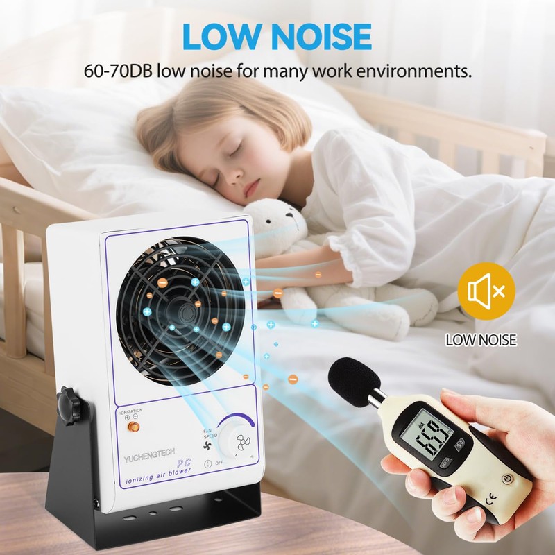 YUCHENGTECH Ionizing Air Blower Static Eliminator Fan Desktop Ionizer Air