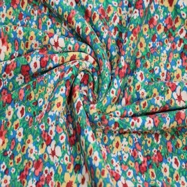 Stylish FABRIC 60" Wide Poly Rayon Spandex Printed Jersey Knit Fabric by The Yard for Apparel, Clothing, Headbands, Accessories, Decorations, and DIY Projects, Teal Yellow 2 Yards