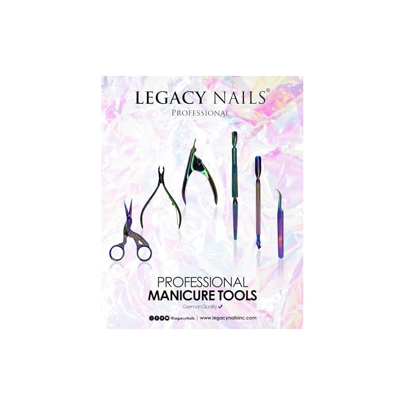 Legacy Nails - Tijera profesional para cutículas multicolor de acero