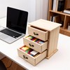Nudaoz 2-Pack Unfinished Solid Pine Wood Box with 3 Mini