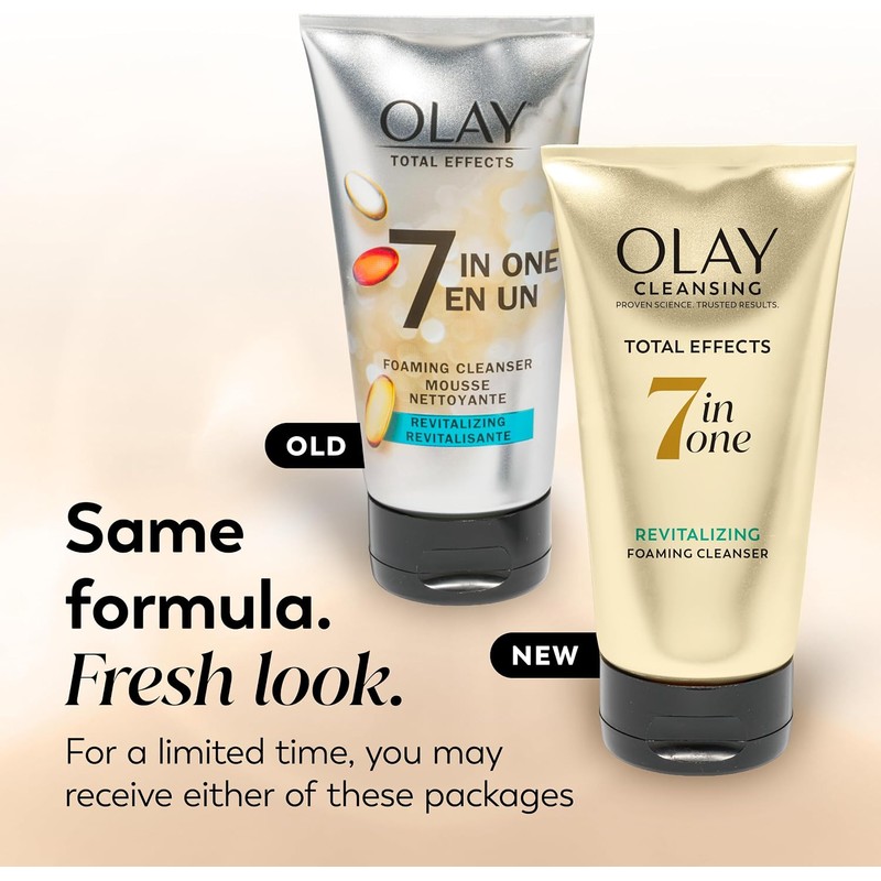 Foaming Face Wash by Olay Total Effects, Revitalizing Facial Cleanser,