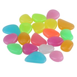 Fdit 20 Luminous Cobblestones Colourful Glow in the Dark Aquarium Decorative Stones for Aquarium DIY Garden Landscaping