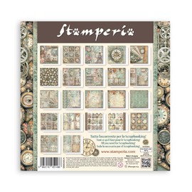 Stamperia - Scrapbook Paper Pad for Scrapbooking, Albums, Cards, Bullet Journals and More, Acid Free, Single Face, Perfect for Hobbies, Crafts, and Gifting (Gardens of Time) (20.3 x 20.3cm)