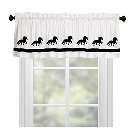 Friesian Horse Window Valance Curtain - In Your Choice of Colors - Custom Made
