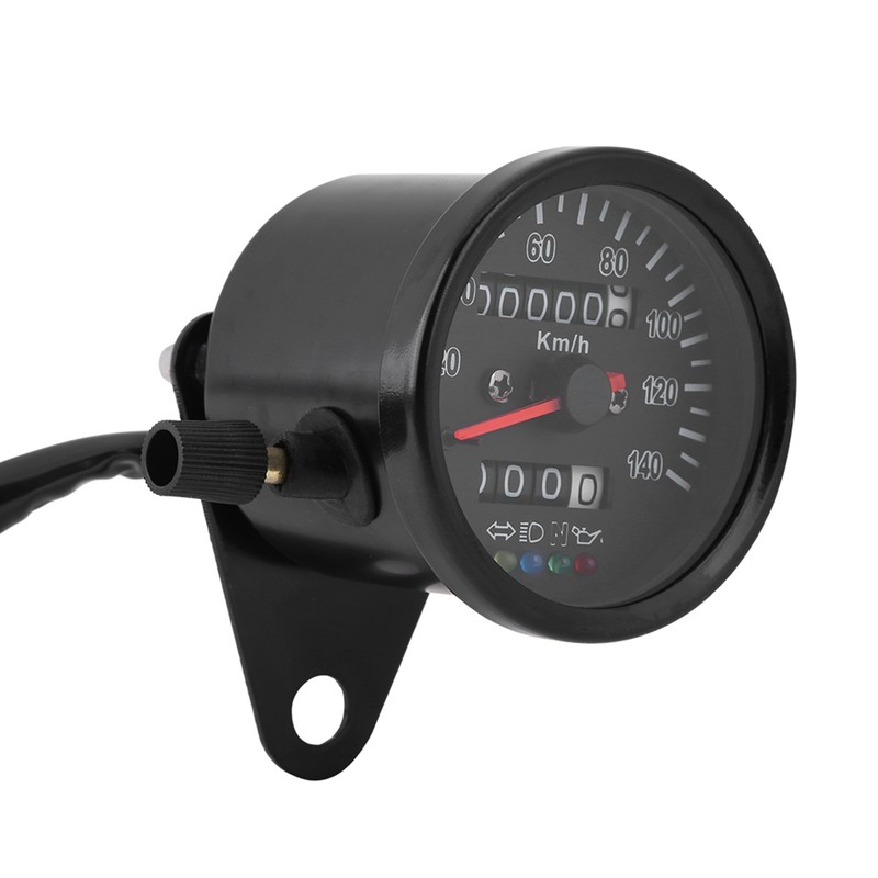 60mm Black Motorcycle Odometer Speedometer Gauge with indicator
