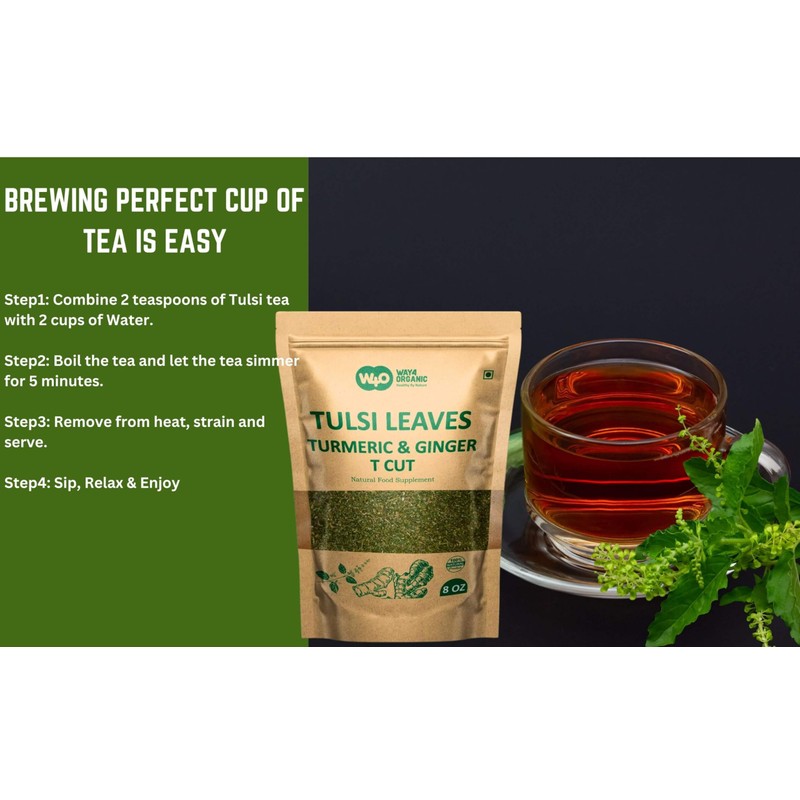 Tulsi Leaves Tea with Turmeric and Ginger 8 oz, Boost
