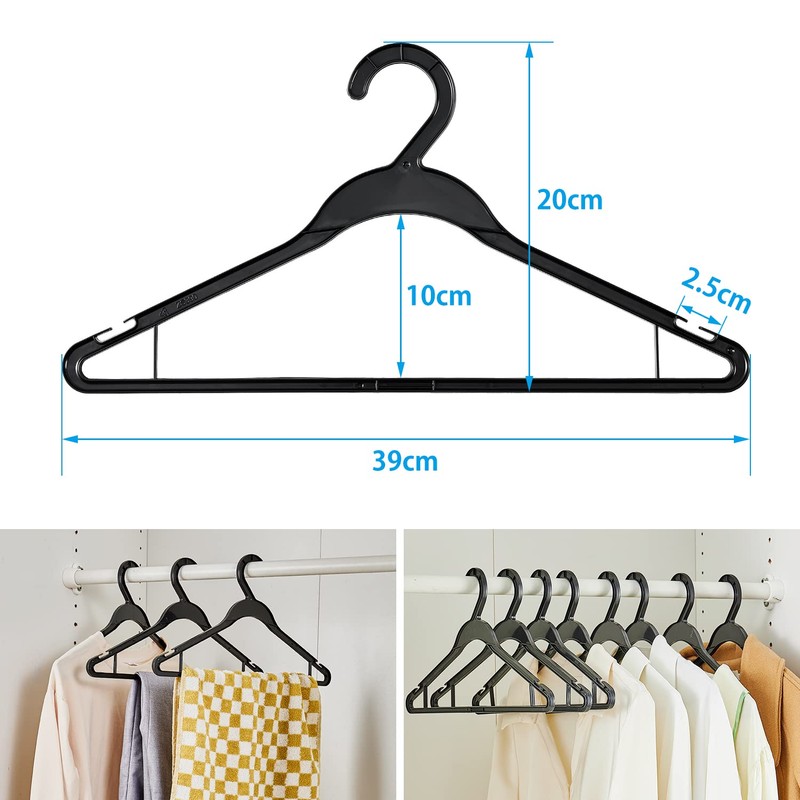Hxhome Hangers, Set of 20, Clothes Hangers, Laundry Hangers, Multi-functional