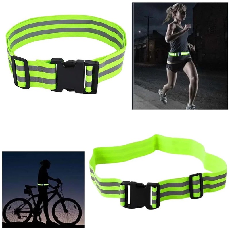 SquEqu 2 Pack Reflective Sash Elastic Stretchy Reflective Bands High