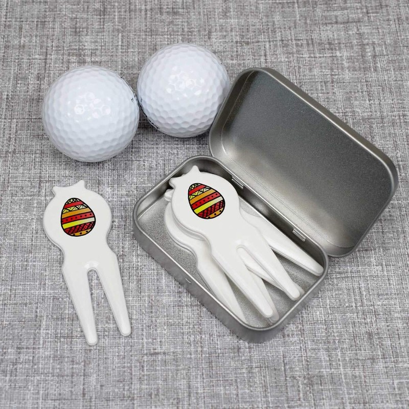Azeeda 'Easter Egg' Golf Divot Tool/Repair Fork Gift Set (GO00032323)