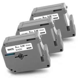 Pristar Compatible M-K221 Label Tape Replacement for Brother P-touch M Tape MK221 MK221BZ M-K221s 9 mm 3/8 White for Brother Ptouch PT-M95 PT-55 PT-65 PT-70 PT-75 PT-80 PT-85 PT-90 PT-BB4 Pack of 3
