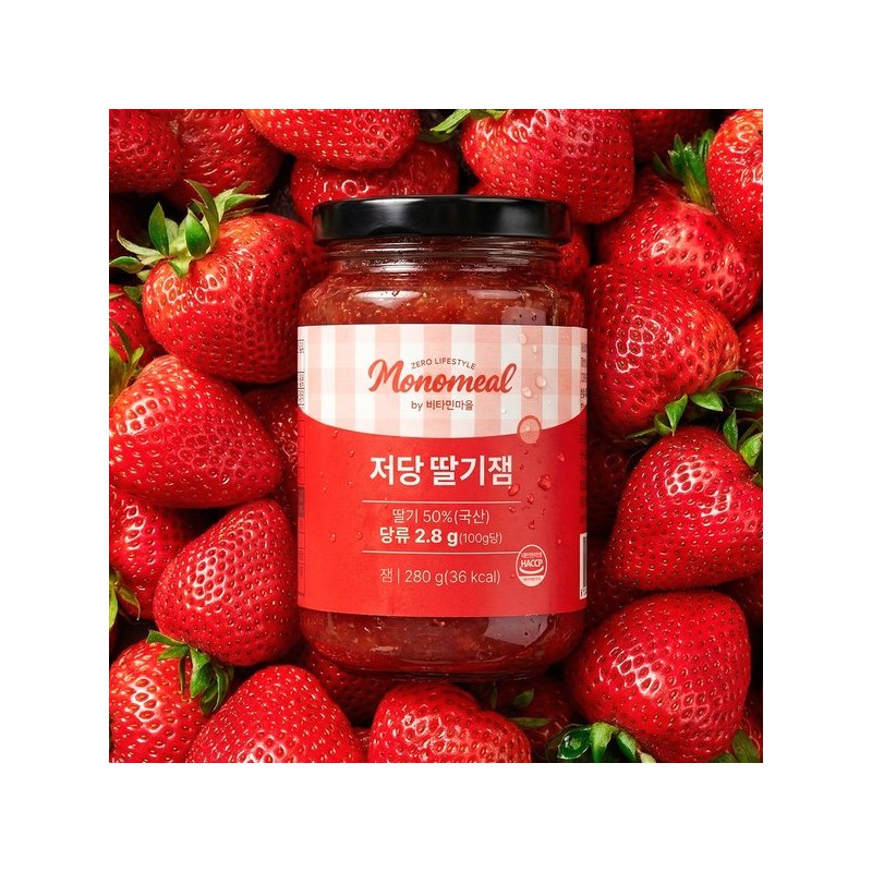 Vitamin Village 비타민마을 모노밀 저당 딸기잼 알룰로스 280g x 1개