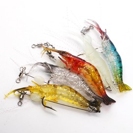 Senvenelec 5pcs Artificial Shrimp Bionic Shrimp Lures Soft Fishing Lures for Outdoor Fishing