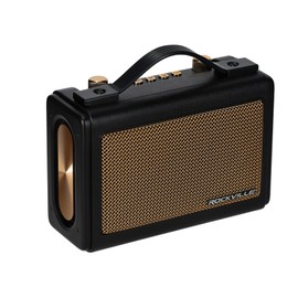 Rockville GlideTone Bluetooth Speaker, 25W Stereo, Vintage Mini Guitar Amp Design, 2-Way Speakers + Tweeter + Passive Bass Radiators, TWS Linking, 18-Hr Battery, USB/TF/Aux, Perfect for Home & Travel