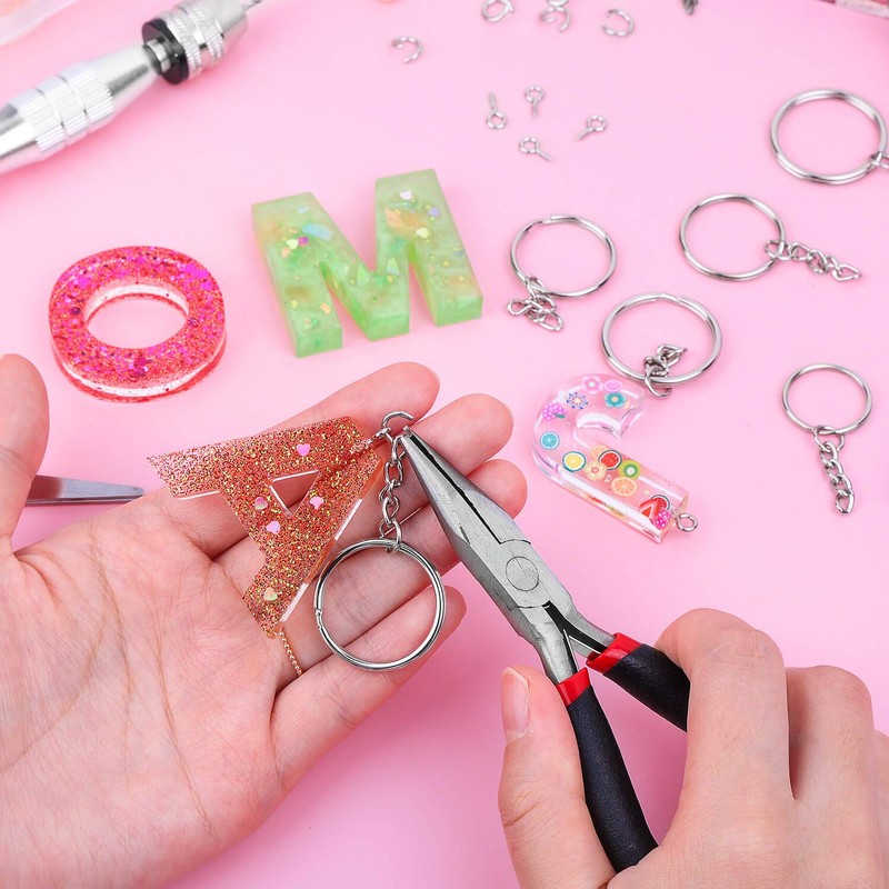 Audab 360Pcs Keychain Bulk, 120Pcs Keychain Rings with Chain and