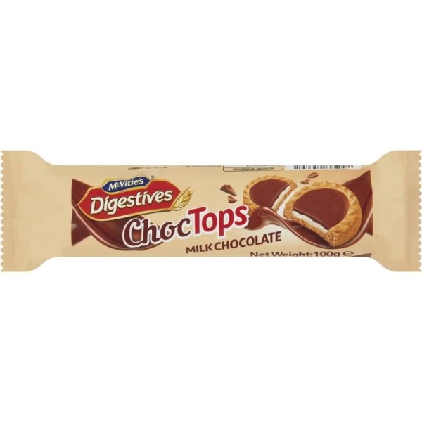 McVitie's Mcvities Digestives Tops Biscuits Milk Chocolate 100g