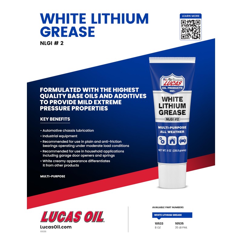 Lucas Oil WHITE LITHIUM GREASE 8OZ