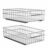 Pull out Cabinet Organizer, Stainless Steel 2-Pack Slide out Drawer