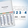 Cargador rápido Panasonic eneloop con 4 pilas recargables, AA