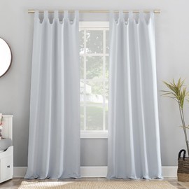 Sun Zero Easton Energy Saving Blackout Tab Top Curtain Panel, 40" x 84", Dove White