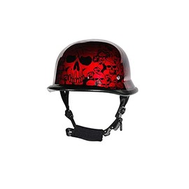 Skull Graveyard German Style Novelty Skull Cap, Colorful Baseball Novelty Cap (Burgundy red)