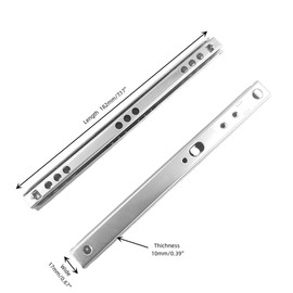Unifizz Two Way Drawer Slides, 7.17"/182mm Length, 0.7"/17mm Wide, Ultra-Smooth Glide, Soft Close Drawer Rails Rrawer Guides for Kitchen, Dresser, Office & Laboratory, 2 Pairs
