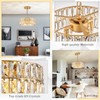 CATINER Small Gold Crystal Chandeliers, Modern Semi Flush Mount Chandelier