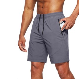Tansozer Men's Sports Shorts, Quick-Drying Shorts, gray