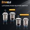 STARELO 5pcs 12mm Latching Push Button Switch Silver Shell with