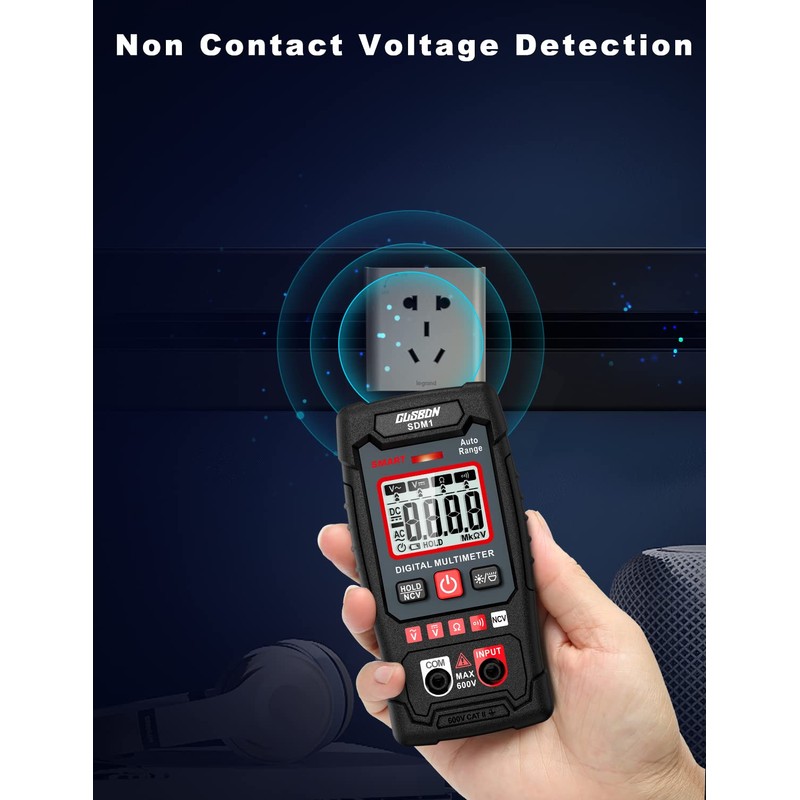 CUSBON Digital Multimeter, Auto-Rang Voltage Meter AC/DC Voltmeter Ohmmeter and