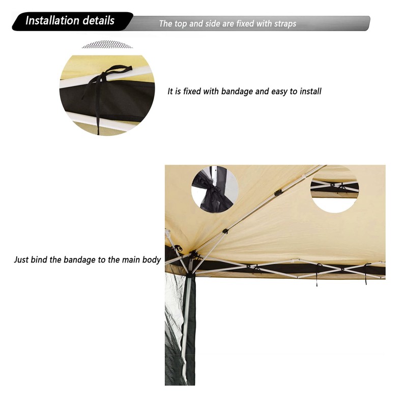 10x10 Gazebo Replacement Mosquito Netting for Pop-Up Canopy Tent, Sidewall