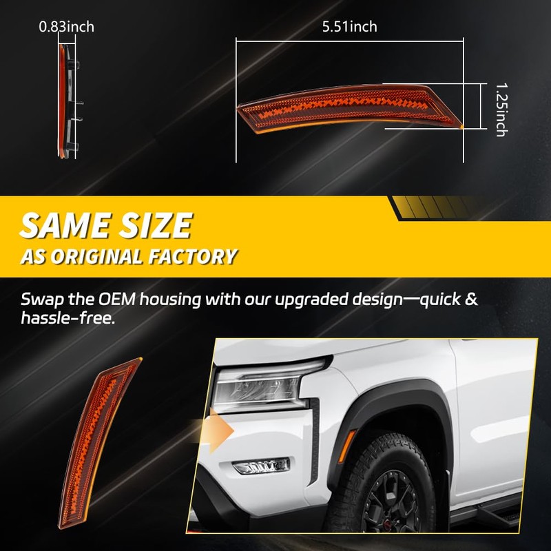 VYNTRAL Front Side Marker Light Compatible with Nissan 2022-up Gen3