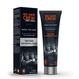 NO HAIR CREW Tattoo Edition - CREMA DEPILATORIA para eliminar el vello de la piel tatuada, 150 ml