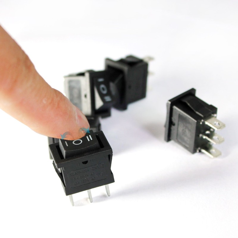 Switian 5PCS SP3T Rectangular Rocker Switch Car dash light (ON/OFF/ON)