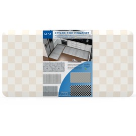 Klay Home Kitchen Mats for Floor, Anti Fatigue, 3/4" Thick, 100% PU Memory Foam Kitchen mat, Padded Kitchen mat, Cushion Kitchen Sink Rug Waterproof Non-Slip Well-Made (Medium 20" x 39" Checkered Tan)