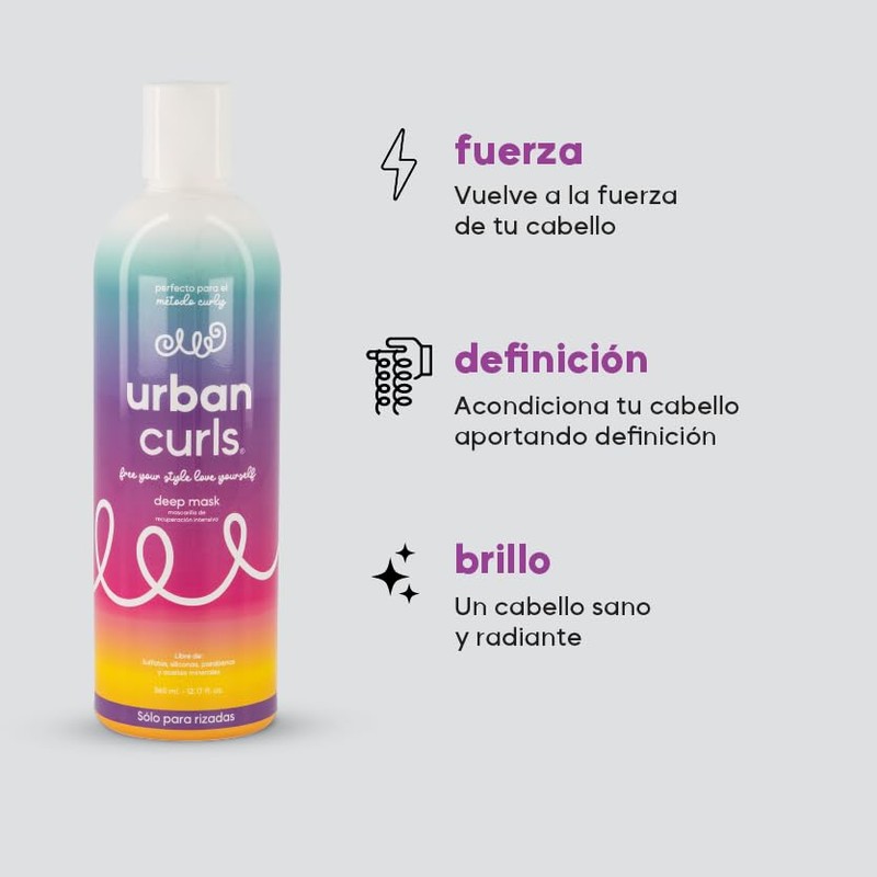 URBAN CURLS Deep Mask 360 ml – Mascarilla Hidratante para