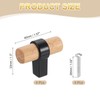 sourcing map 4Pcs T-Bar Wooden Drawer Pulls, 1.57" x 0.71"